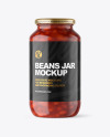 Clear Glass Jar with Beans Mockup