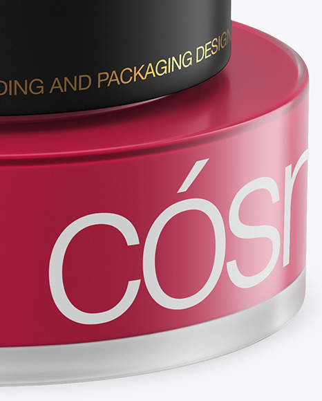 Frosted Glass Cosmetic Jar Mockup