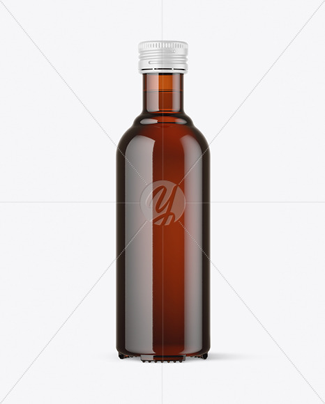 Dark Amber Glass Bottle Mockup