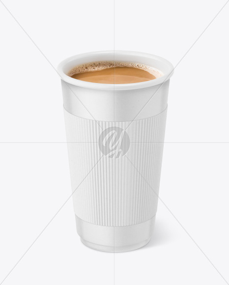 Paper Coffee Cup With Holder Mockup