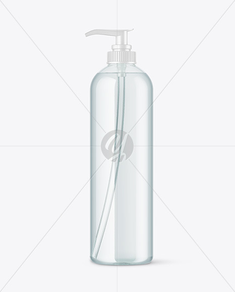 Blue Glass Bottle w/ Pump Mockup