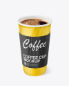 Paper Coffee Cup With Holder Mockup