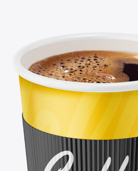 Paper Coffee Cup With Holder Mockup