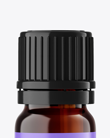 Dark Amber Glass Dropper Bottle Mockup