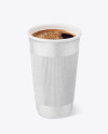 Kraft Paper Coffee Cup With Kraft Holder Mockup