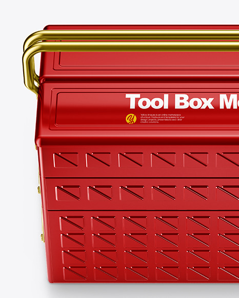 Tool Box Mockup - Front View (High-Angle Shot)