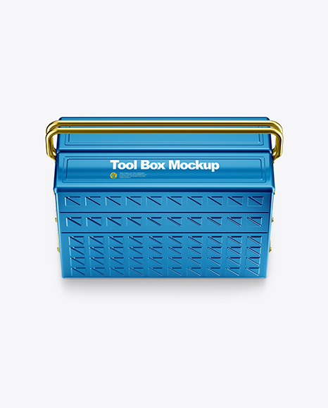 Tool Box Mockup - Front View (High-Angle Shot)