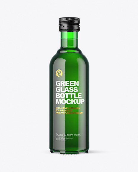 Green Glass Bottle Mockup