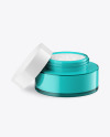 Blue Glass Cosmetic Jar Mockup