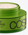 Opened Green Glass Cosmetic Jar Mockup