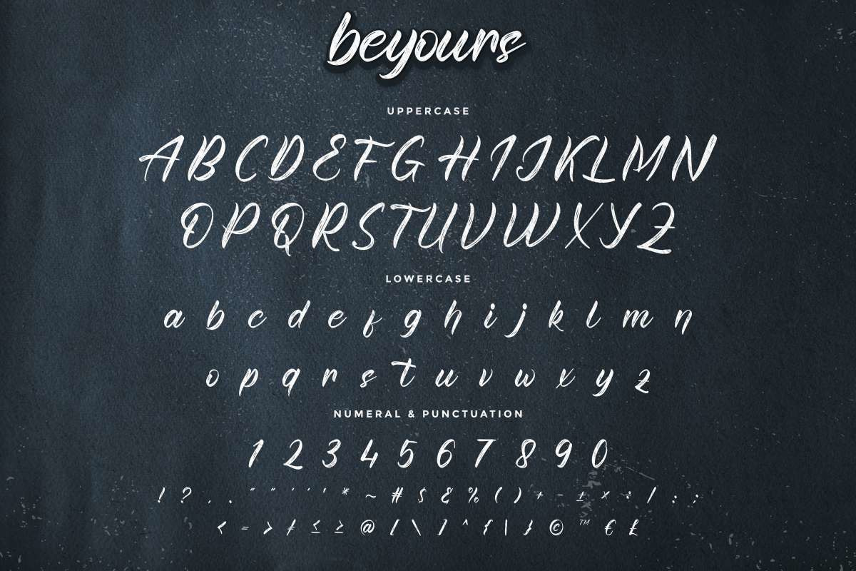 Beyours Calligraphy Font Beyours Calligraphy Font