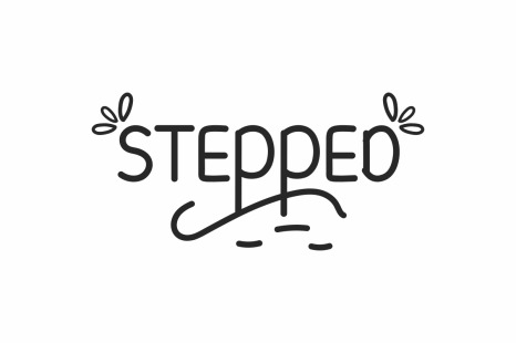 Stepped Display Font - Decorative flowers