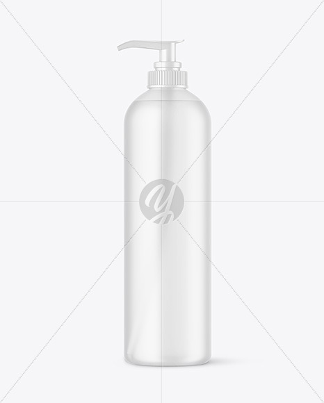 Frosted Cosmetic Bottle w/ Pump Mockup