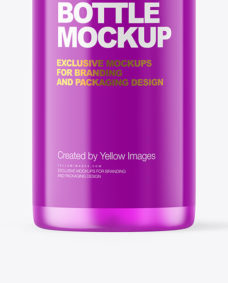 Frosted Color Plastic Bottle Mockup