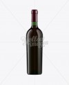 Green Glass Bottle with Red Wine Mockup