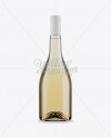 Clear Glass Burgundy Bottle w/ White Wine HQ Mockup