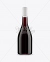 Clear Glass Burgundy Bottle w/ Red Wine HQ Mockup