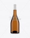 Amber Glass Burgundy Bottle w/ White Wine HQ Mockup - Free Download