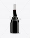 Dark Amber Glass Burgundy Bottle w/ Red Wine HQ Mockup - Free Download