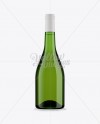 Emerald Green Glass Burgundy Bottle w/ White Wine HQ Mockup - Free