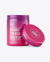 100ml Open Round Tin Box with Glossy Finish Mockup - Front View 100ml Open Round Tin Box with Glossy Finish Mockup - Front View
