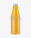 Clear Plastic Bottle with Orange Juice Mockup