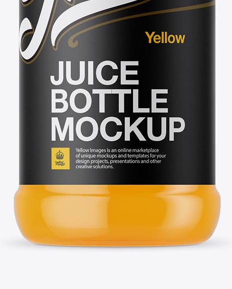 Clear Plastic Bottle with Orange Juice Mockup