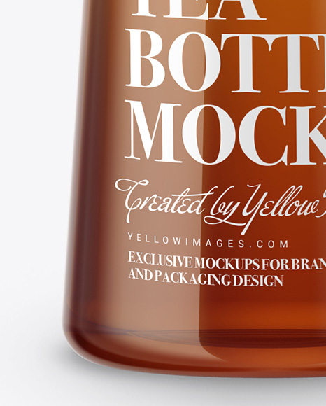 Black Tea Bottle Mockup - Front View