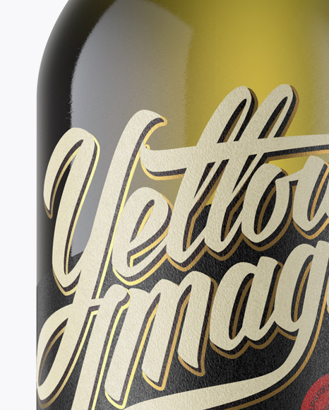 Antique Green Wine Bottle Mockup - Front View