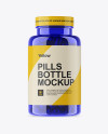 Blue Plastic Bottle With Pills Mockup