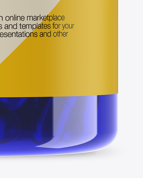 Blue Plastic Bottle With Pills Mockup