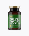 Amber Pill Bottle w/ Matte Label Mockup - Front View