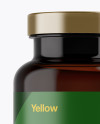 Amber Pill Bottle w/ Matte Label Mockup - Front View