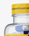 Clear Plastic Bottle With Glossy Pills Mockup