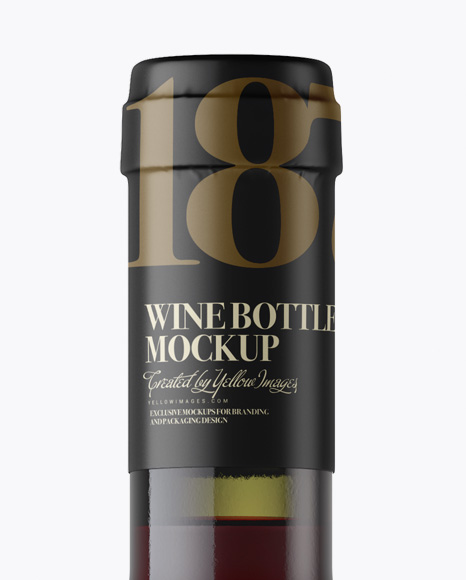Antique Green Glass Bottle With Red Wine Mockup - Front View Antique Green Glass Bottle With Red Wine Mockup - Front View