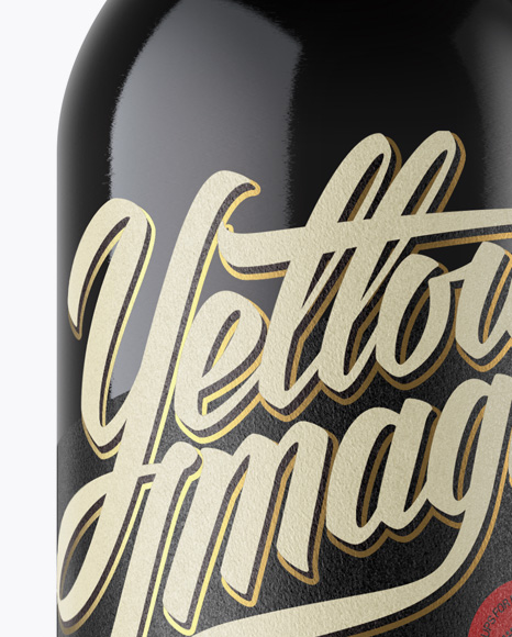 Antique Green Glass Bottle With Red Wine Mockup - Front View Antique Green Glass Bottle With Red Wine Mockup - Front View
