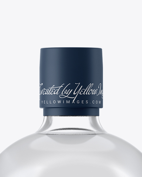 Clear Glass Bottle With White Rum Mockup