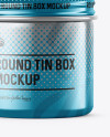 50ml Metallic Round Tin Box Mockup - Front View