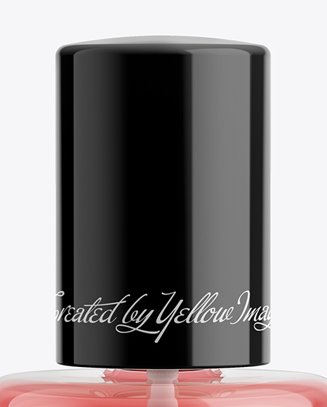 Clear Nail & Cuticle Oil Bottle with Glossy Cap Mockup - Front View