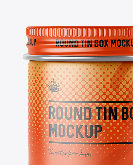 50ml Round Tin Box with Matte Finish Mockup - Front View