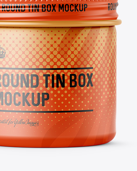 50ml Round Tin Box with Matte Finish Mockup - Front View