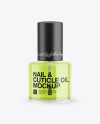 Clear Nail & Cuticle Oil Bottle with Matte Cap Mockup - Front View