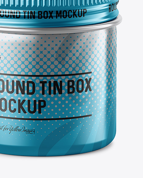 50ml Metallic Round Tin Box Mockup - High-Angle Shot