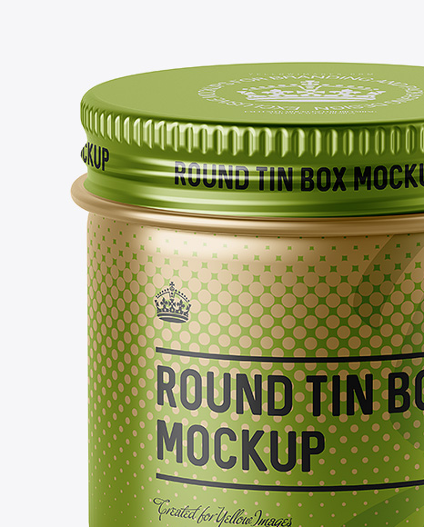 50ml Matte Metal Round Tin Box Mockup - High-Angle Shot