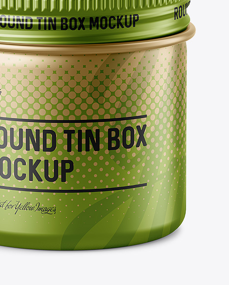 50ml Matte Metal Round Tin Box Mockup - High-Angle Shot - Free Download