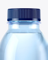 Blue PET Bottle With Water Mockup