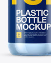 Blue PET Bottle With Water Mockup