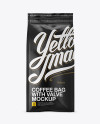 Matte Coffee Bag With Valve Mockup - Front View