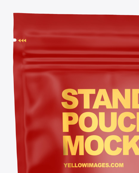 Frosted Stand-up Pouch with Gummies Mockup