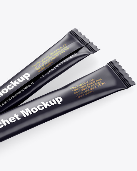 Two Matte Stick Sachet Mockup